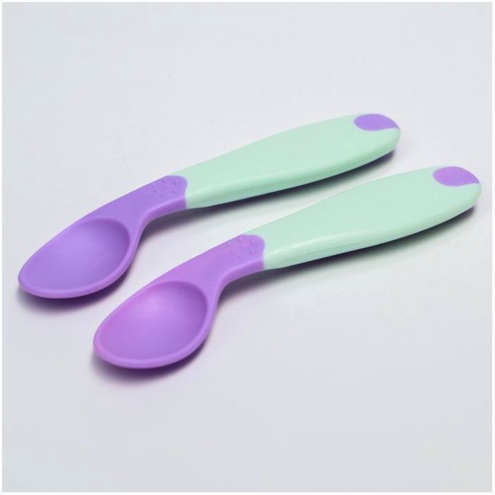 Набор ложек детских для кормления с эргономичной ручкой, от 5 мес., 2 шт., цвета МИКС артикул анонс 1917366