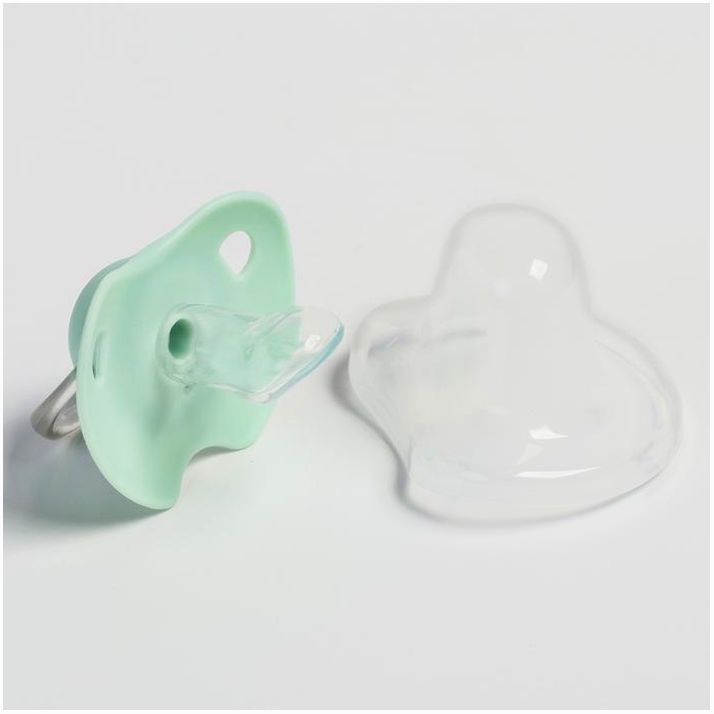 № 4482596 Соска-пустышка ортодонтическая, силикон, от 6 мес., с колпачком, цвет МИКС для мальчика