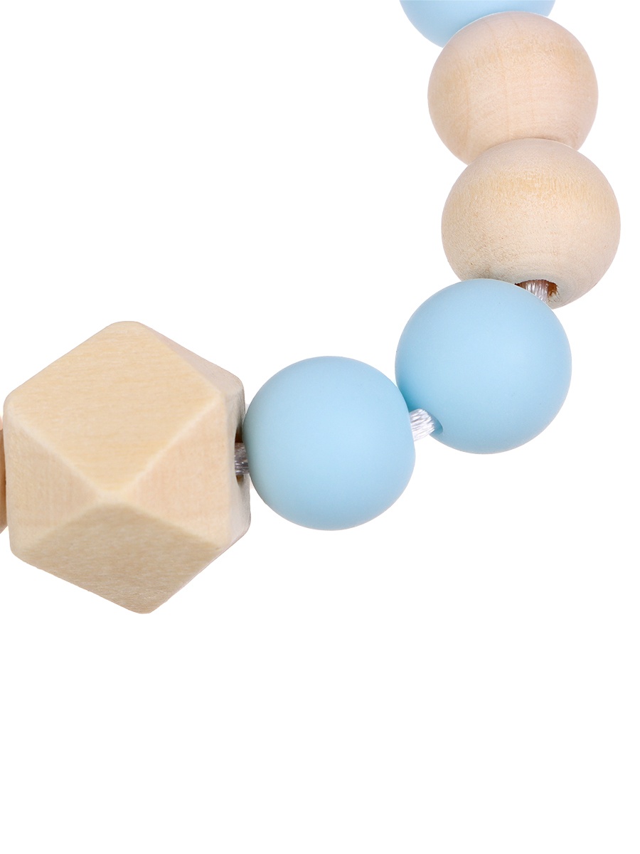 Картинка Держатель для пустышки деревянный, цвет бежевый/голубой, (№10855428) от магазина Мир детей Товары для Новорожденных