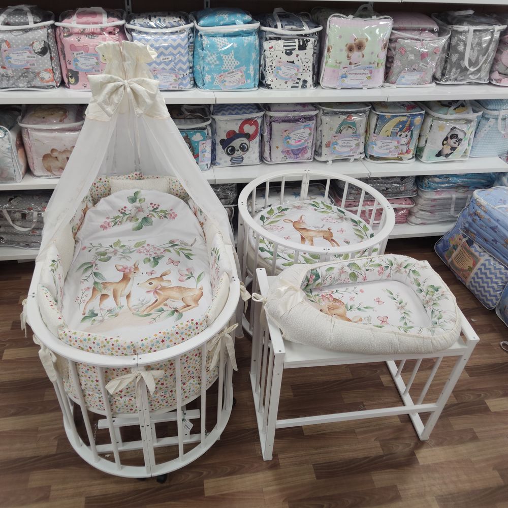 КПБ 21 пр (балдахин + борт + пододеяльник + 2 одеяла + навол + подуш + 2 прост + гнездо (бязь) 12кв артикул анонс 1151-О-1_23