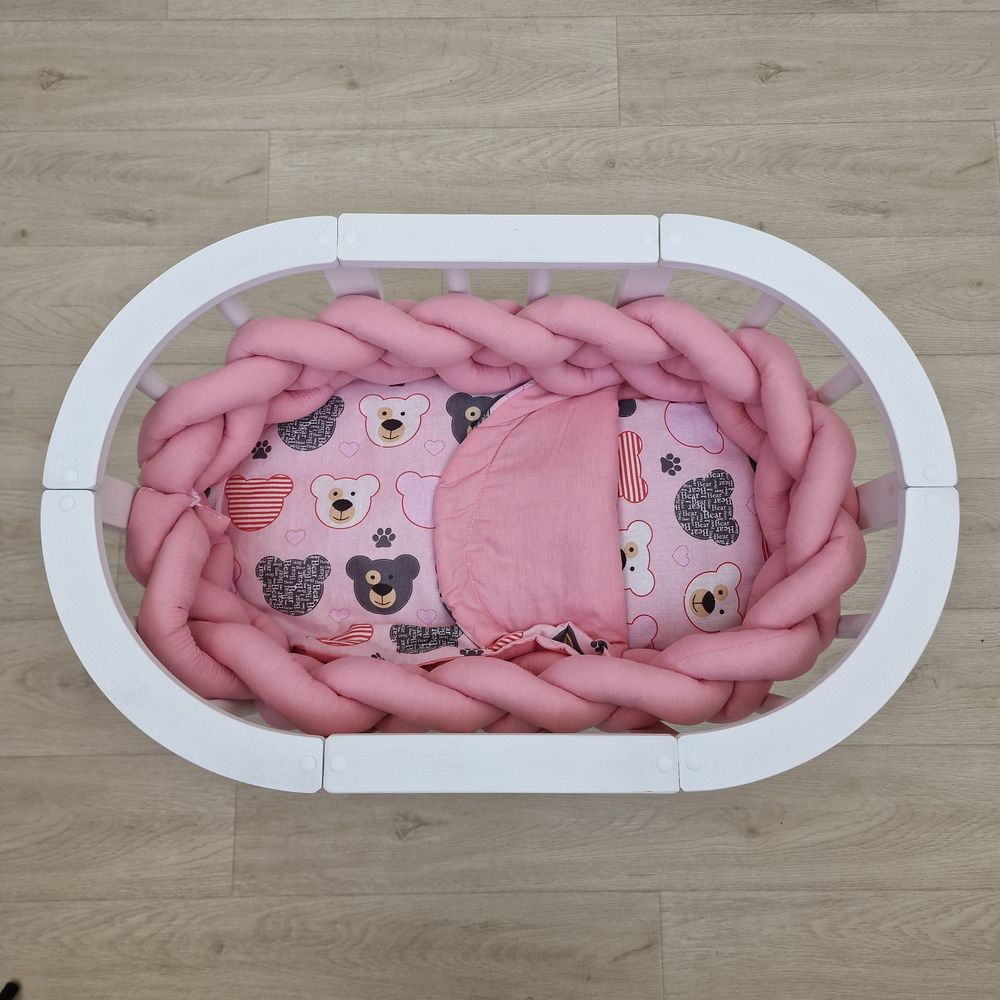 Картинка Комплект постельного белья в кукольную кроватку (5 предметов, коса/бязь) (№КуклКПБ1) цвета в ассортименте от магазина Мир детей Товары для Новорожденных