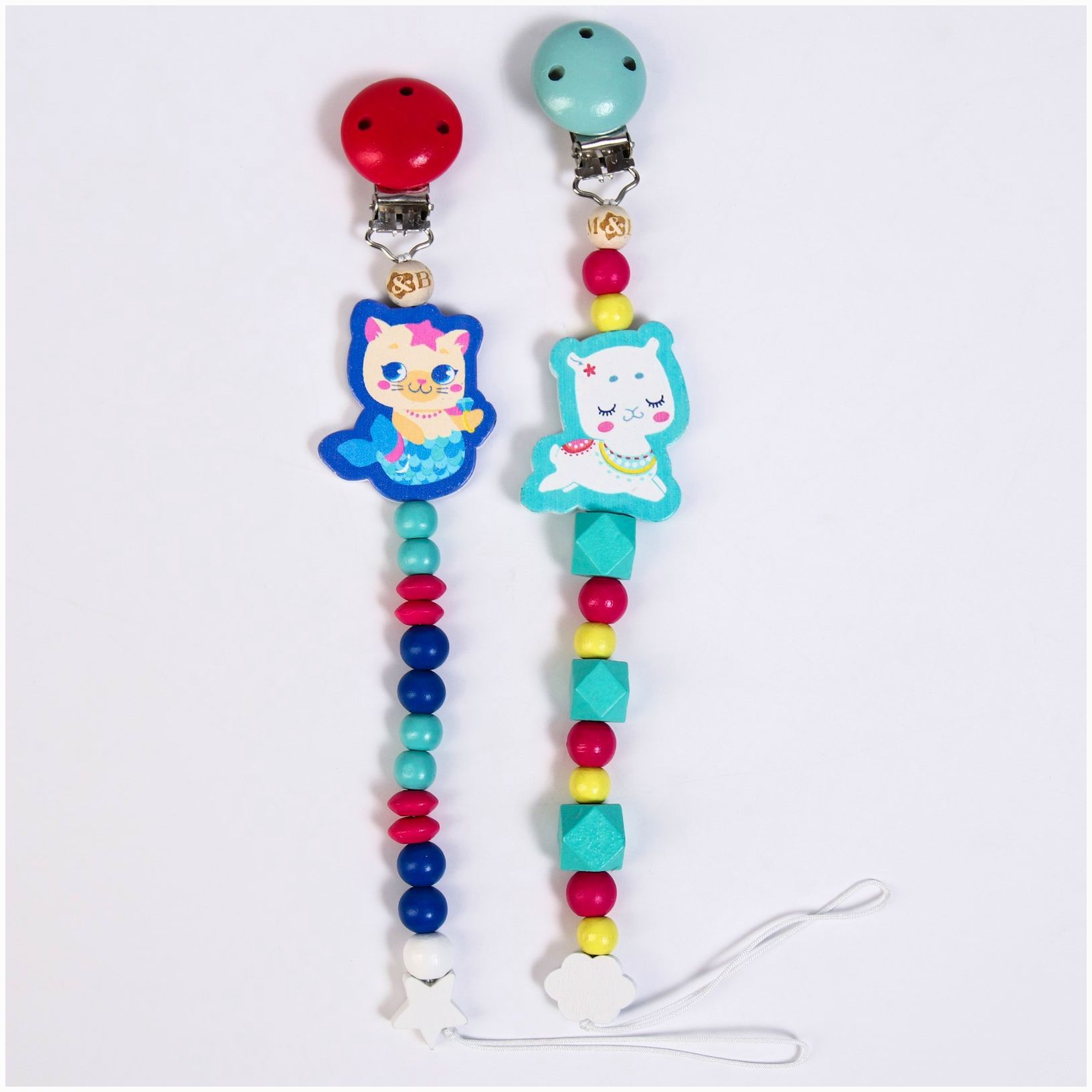 Картинка Держатель - игрушка для соски - пустышки «ТРЕНД. Малышки» из дерева, виды МИКС (№4758502) от магазина Мир детей Товары для Новорожденных