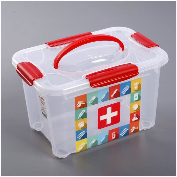 Картинка Короб для хранения econova «Аптечка», 5,5 л, рисунок МИКС (№3300646) от магазина Мир детей Товары для Новорожденных