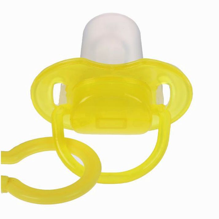 Картинка Пустышка силиконовая классическая с держателем и колпачком, от 0 до 6 мес., цвет жёлтый (№2300111) от магазина Мир детей Товары для Новорожденных