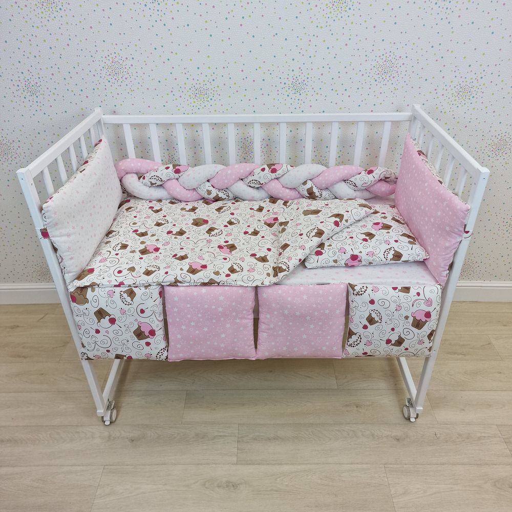 КПБ 14 пр (борт + пододеяльник + одеяло + наволочка + подушка + простынь (бязь) коса артикул анонс 1155-0-1бб_04