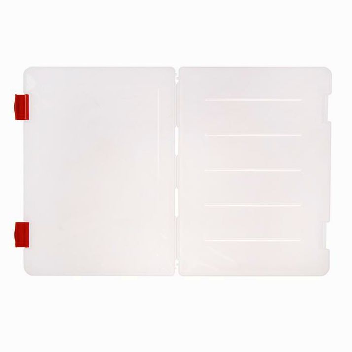 Картинка Папка для документов А4, с красными защелками, 230 х 305 х 23 мм, прозрачный корпус (№3870112) от магазина Мир детей Товары для Новорожденных