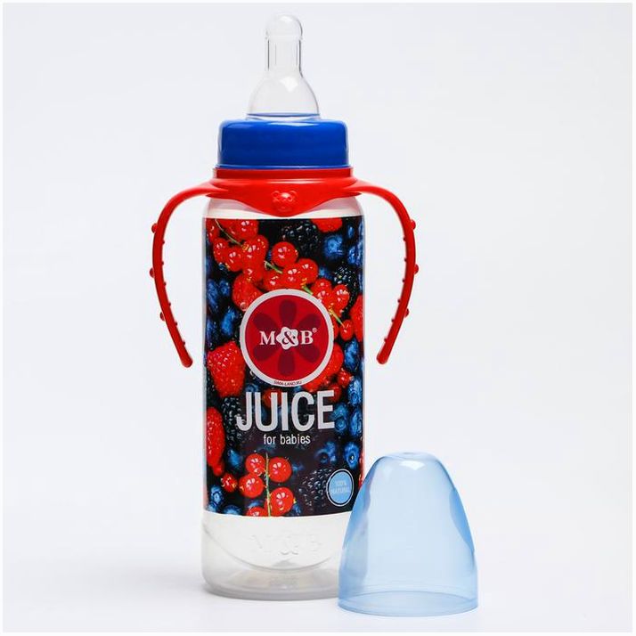 Картинка Бутылочка для кормления «Ягодный морс» 250 мл цилиндр, с ручками (№5399487) от магазина Мир детей Товары для Новорожденных
