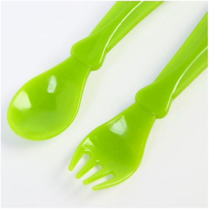 Картинка Набор для кормления: ложка и вилка «Для Малыша», от 5 мес., зеленый МИКС (№4822602) от магазина Мир детей Товары для Новорожденных