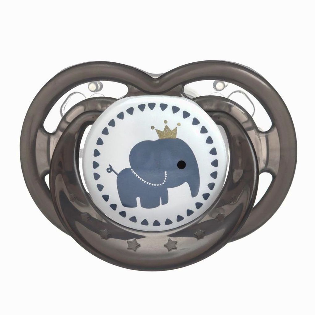 Соска- пустышка ортодотническая «Слоник» с колпачком, +0 мес., черный артикул анонс 10095569