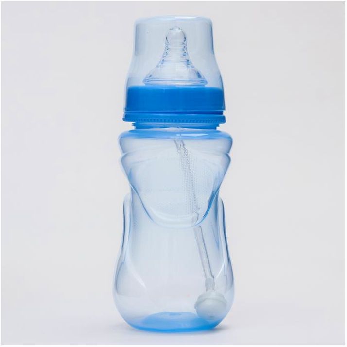 Бутылочка для кормления, широкое горло, от 6 мес., 300 мл., цвет голубой артикул анонс 4770836