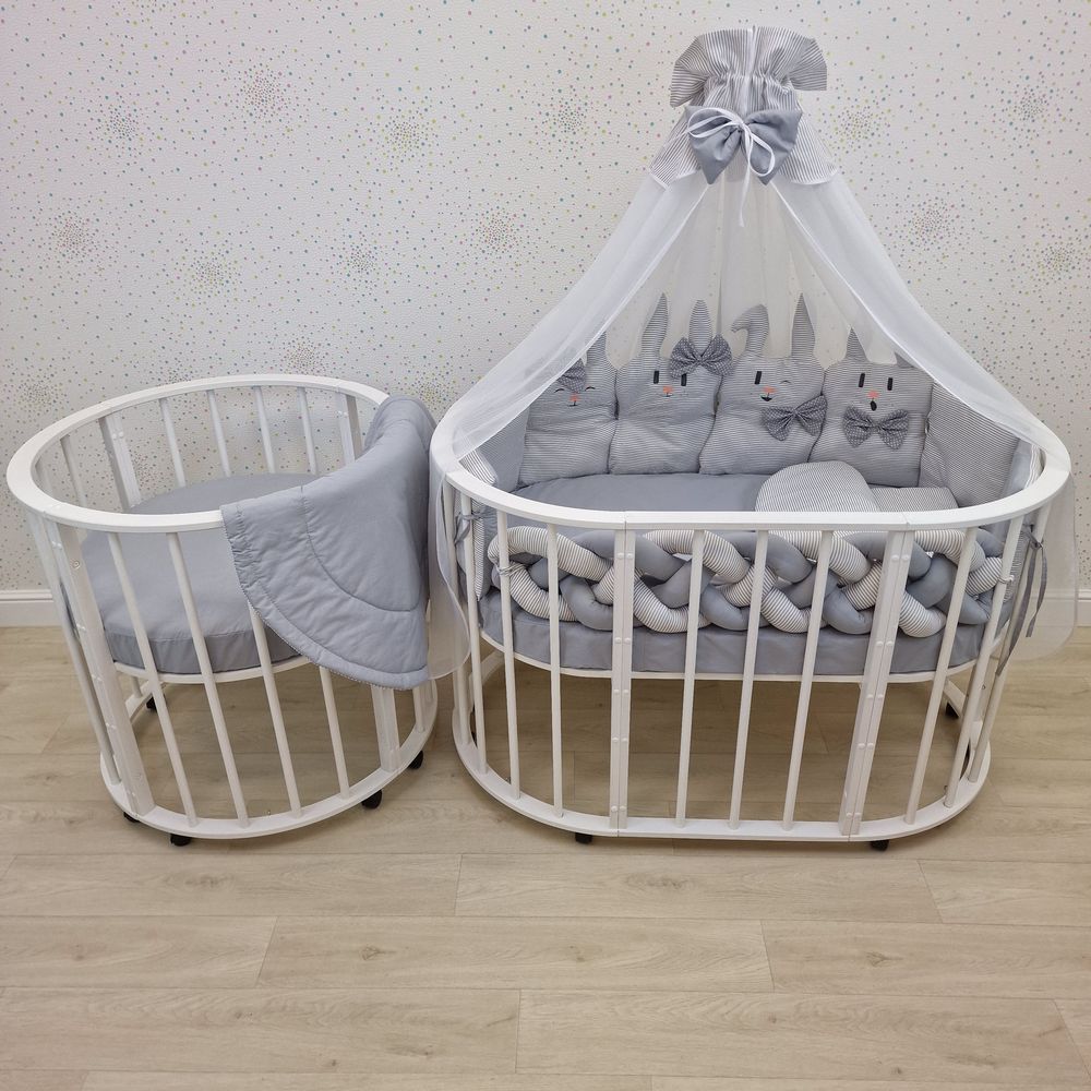 КПБ 17 пр (балдахин + борт + пододеяльник + 2 одеяла + наволочка + подушка + 2 простынки (бязь) артикул анонс 1186-О-1