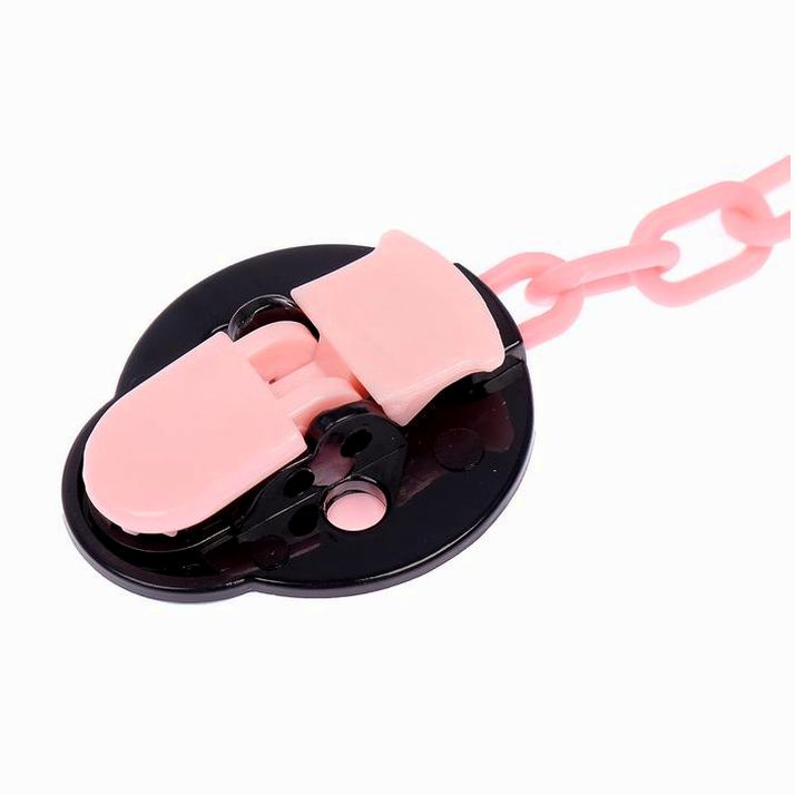 Картинка Держатель для соски - пустышки «Божья коровка», на цепочке, цвет розовый (№2932010) от магазина Мир детей Товары для Новорожденных