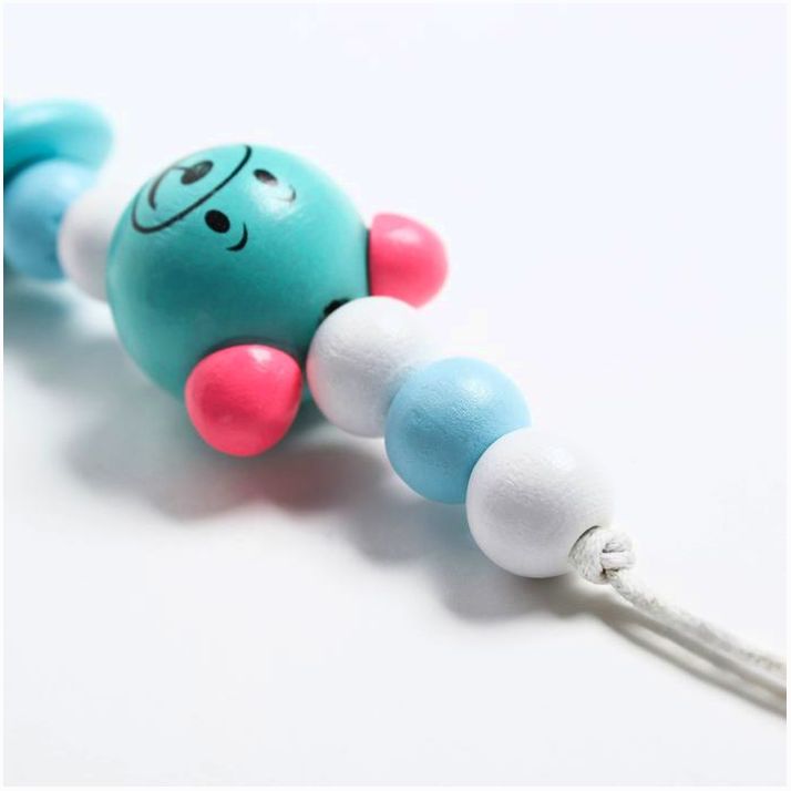 Картинка Держатель для соски - пустышки  «Мишка», дерев., цвет бирюзовый (№4155502) от магазина Мир детей Товары для Новорожденных