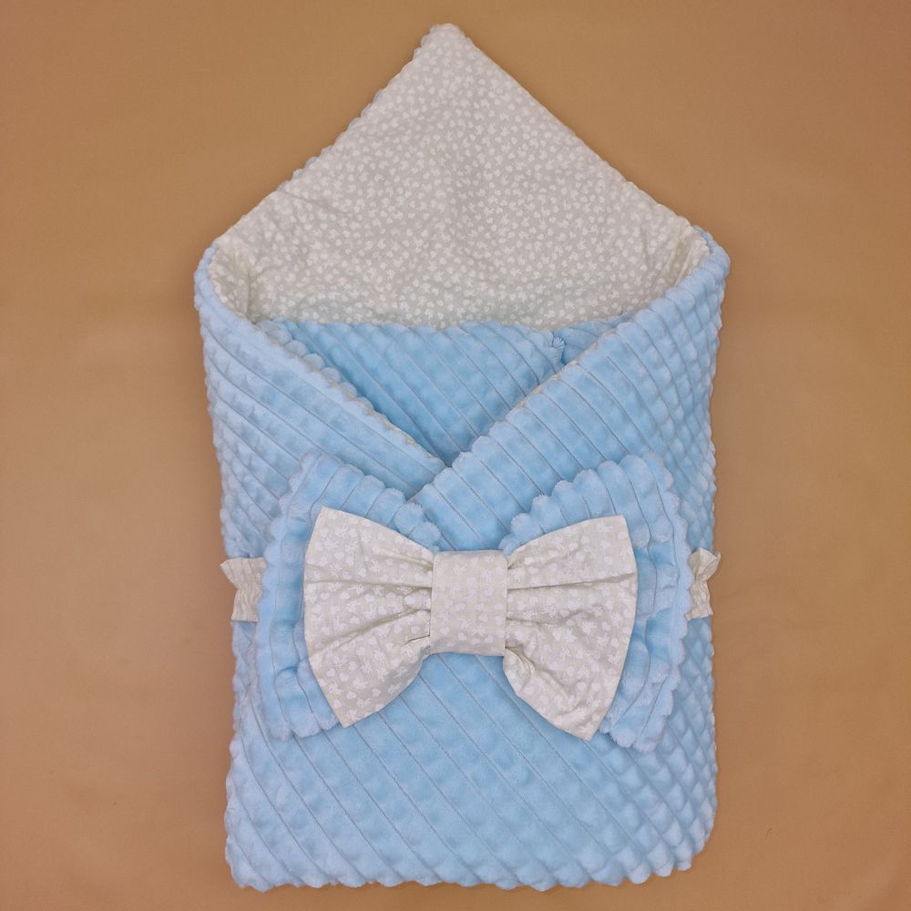 Комплект на выписку 2 пр: одеяло+бант (двухсторонний) артикул анонс 1876в-0-2_м_05
