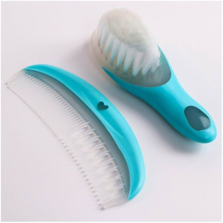 Набор для ухода за волосами «Мишка Принц», расческа и щетка, цвет бирюзовый артикул анонс 5276668