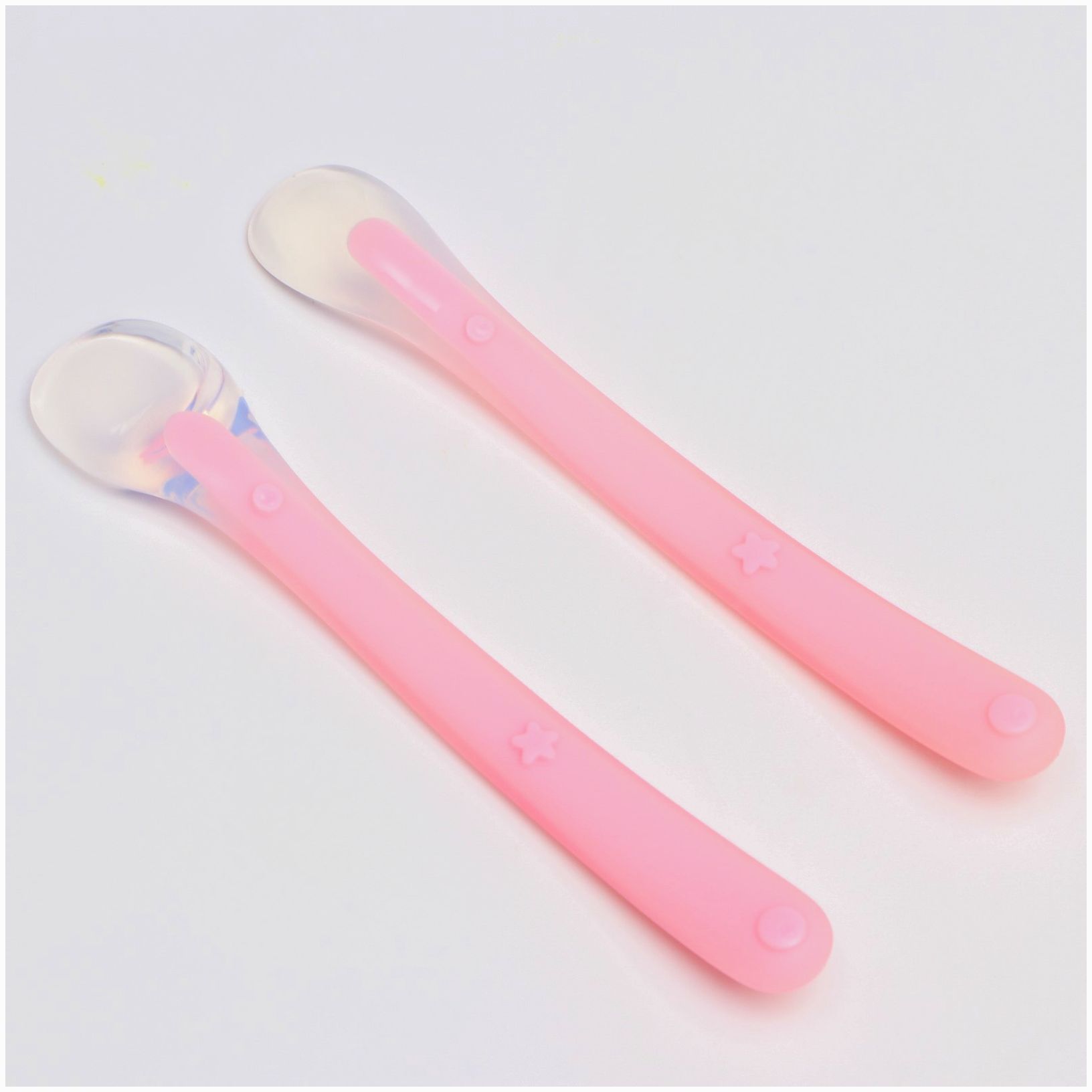 № 6939992 Набор силиконовых ложек для кормления, 2 шт., цвет розовый