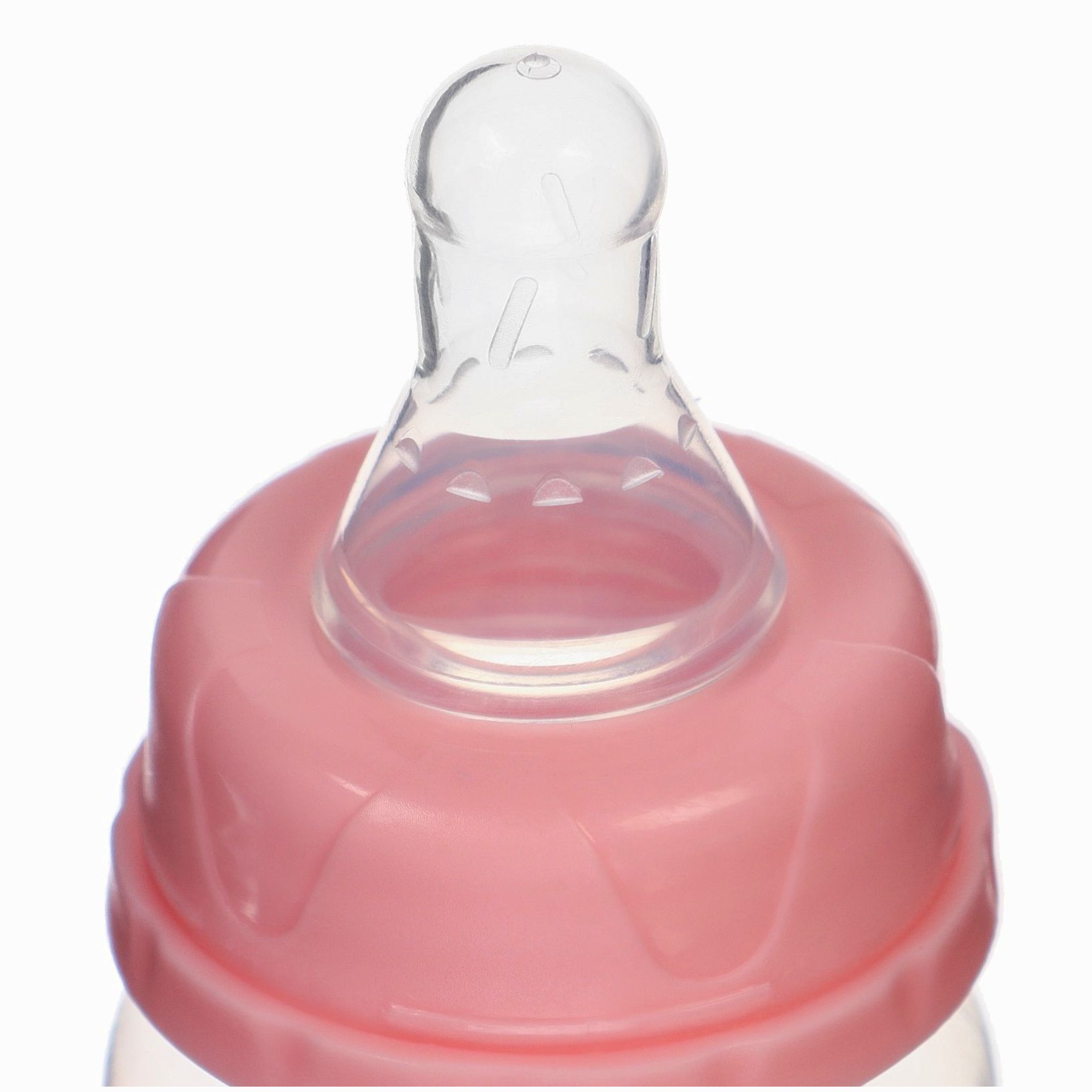 Картинка Бутылочка, клас горло, 60 мл (мерная шкала до 40мл) Basic, 0+ мес, цвет розовый (№9847216) от магазина Мир детей Товары для Новорожденных