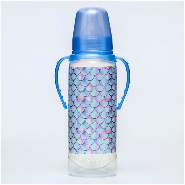 № 5399491 Бутылочка для кормления «Русалка», классическое горло, 250 мл., от 0 мес., цилиндр