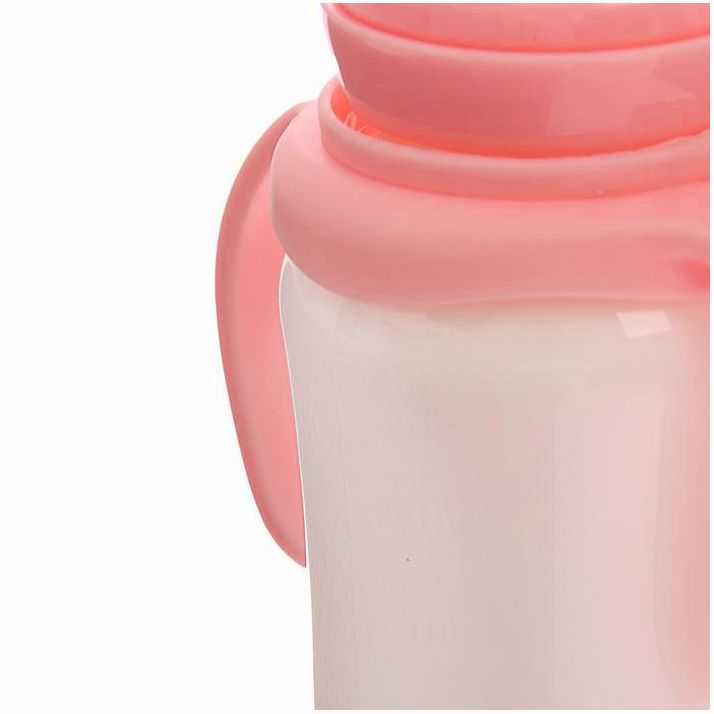 Картинка Бутылочка для кормления с ручками, 280 мл, от 0 мес., цвет белый/розовый, рисунок МИКС (№2825255) от магазина Мир детей Товары для Новорожденных