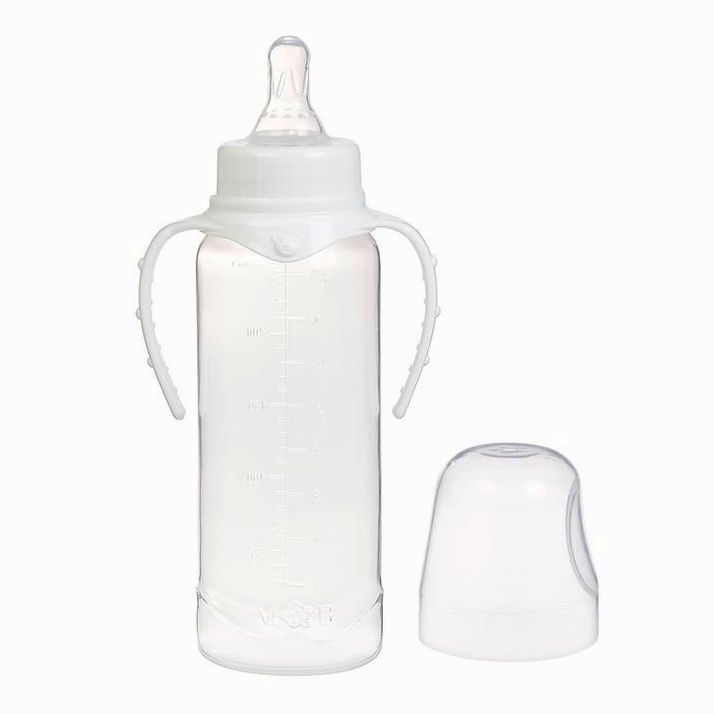 № 2969748 Бутылочка для кормления, классическое горло, с ручками, 250 мл., от 3 мес., цвет белый