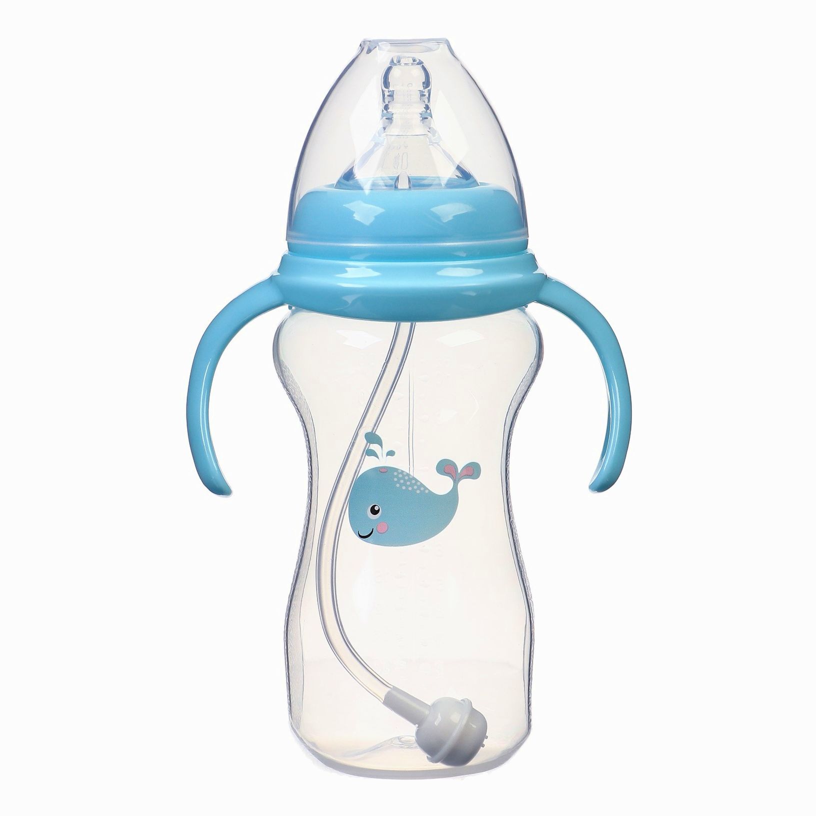 № 9844095 Бутылочка для кормления, ШГ ?50мм,300 мл, +6мес., цвет голубой