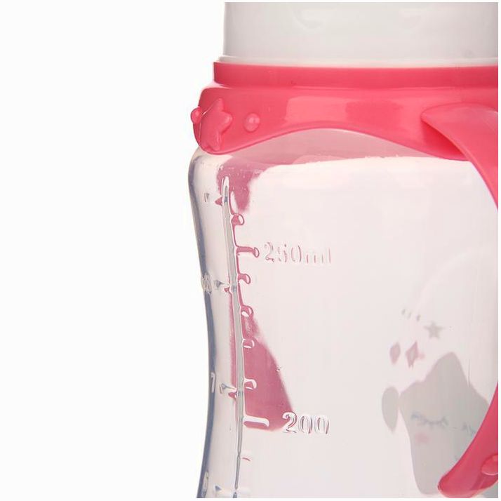 Картинка Бутылочка «Маленькая звёздочка» приталенная, с ручками, 250 мл, от 0 мес., цвет розовый (№2969843) от магазина Мир детей Товары для Новорожденных