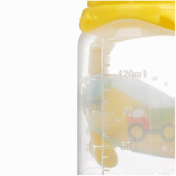 Картинка Бутылочка для кормления «Транспорт», классическое горло, с ручками, 150 мл., от 0 мес., цвет жёлтый (№2969878) от магазина Мир детей Товары для Новорожденных