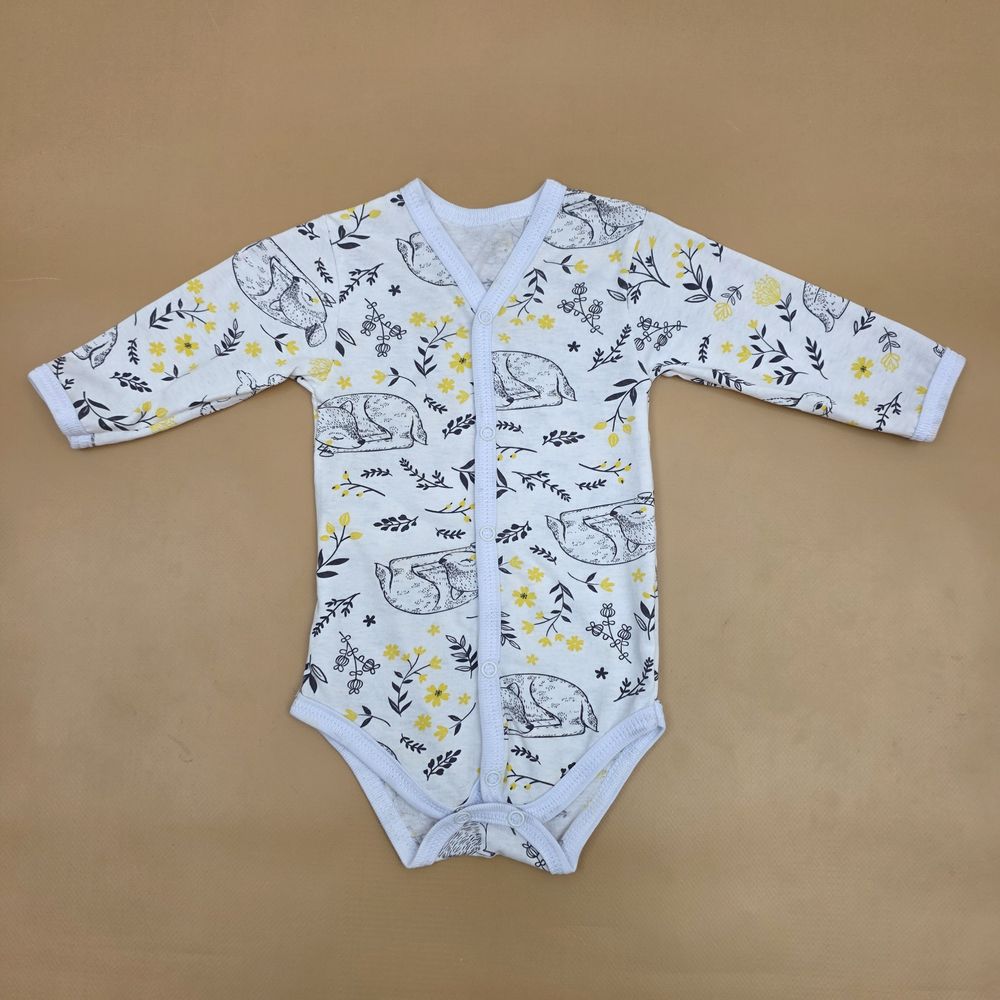 Боди №3 (кулирка, кнопки снизу и спереди, длинный рукав) артикул анонс 0111-68МД