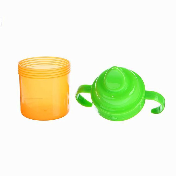 Картинка Поильник детский с твёрдым носиком, с ручками, 150 мл, цвет оранжевый/зеленый (№3725845) от магазина Мир детей Товары для Новорожденных