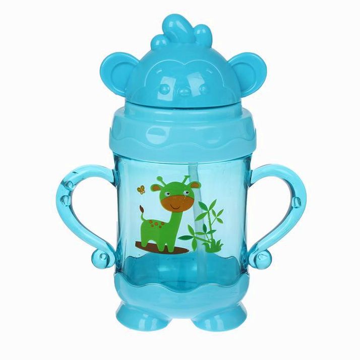 Поильник с трубочкой, 280 мл., с ручками, цвета МИКС артикул анонс 2793125