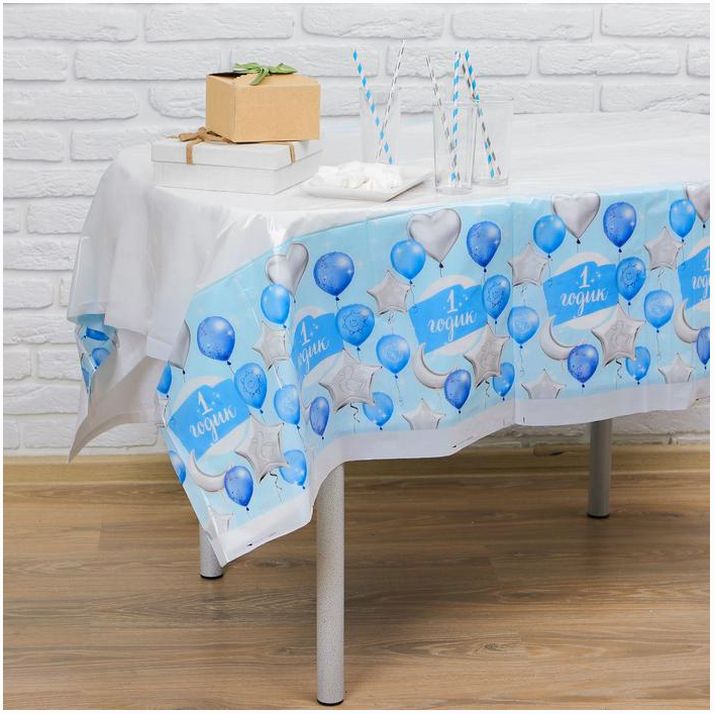 Скатерть «1 годик», малыш, 180х137см артикул анонс 3544743