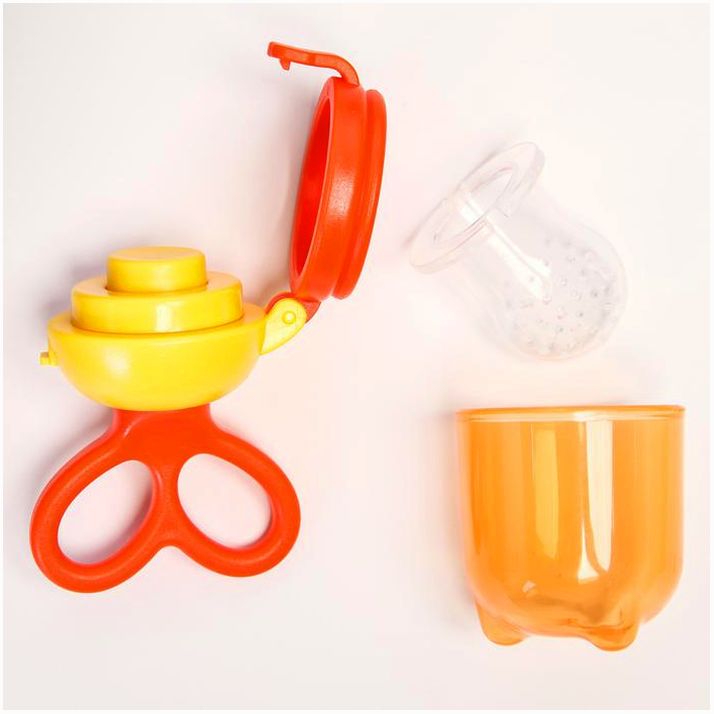 Картинка Ниблер с силиконовой сеточкой, вращающийся поршень, цвет оранжевый (№2875760) от магазина Мир детей Товары для Новорожденных