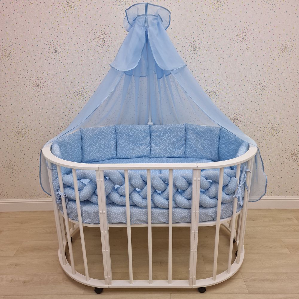 КПБ 15 пр (балдахин + борт + пододеяльник + одеяло + наволочка + подушка + простынь (бязь) коса артикул анонс 1157-0-1_09