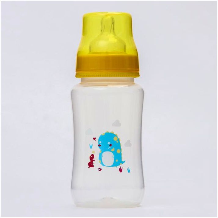Бутылочка для кормления, 320 мл., широкое горло, цвет желтый артикул анонс 4770829