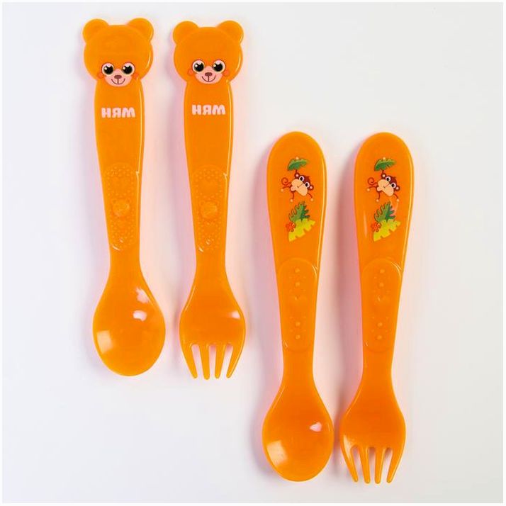 Набор для кормления: ложка и вилка «Для Малыша», от 5 мес., оранжевый МИКС артикул анонс 4822601