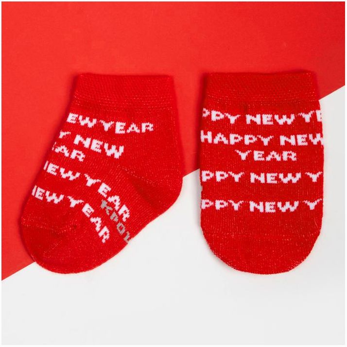 Картинка Набор новогодних детских носков Крошка Я «Киса», 2 пары, 6-8 см (№7182778) от магазина Мир детей Товары для Новорожденных