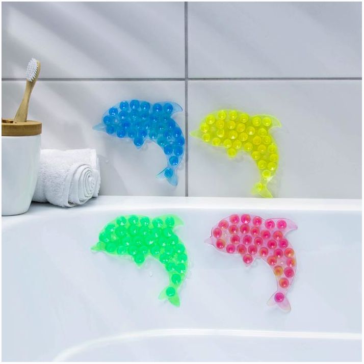 Мини-коврик для ванны «Дельфин», 11?12 см, цвет МИКС артикул анонс 471354