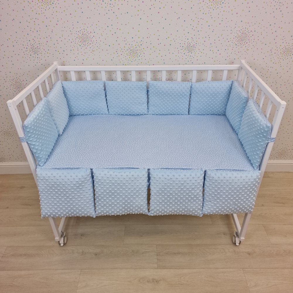 Бортик из 12 подушек по всему периметру кроватки (бязь/плюш + синтепон) артикул анонс 980_07