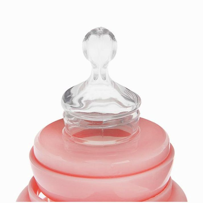 Картинка Бутылочка для кормления с ручками, 280 мл, от 0 мес., цвет белый/розовый, рисунок МИКС (№2825255) от магазина Мир детей Товары для Новорожденных