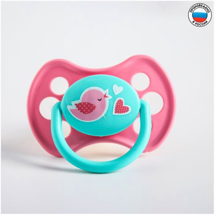 № 2103031 Соска-пустышка латексная анатомическая «Любимая», с колпачком, от 0 мес., цвета МИКС