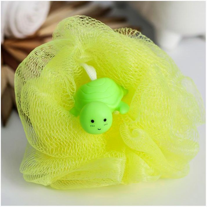 Мочалка детская для купания, цвет и рисунок МИКС артикул анонс 5057897