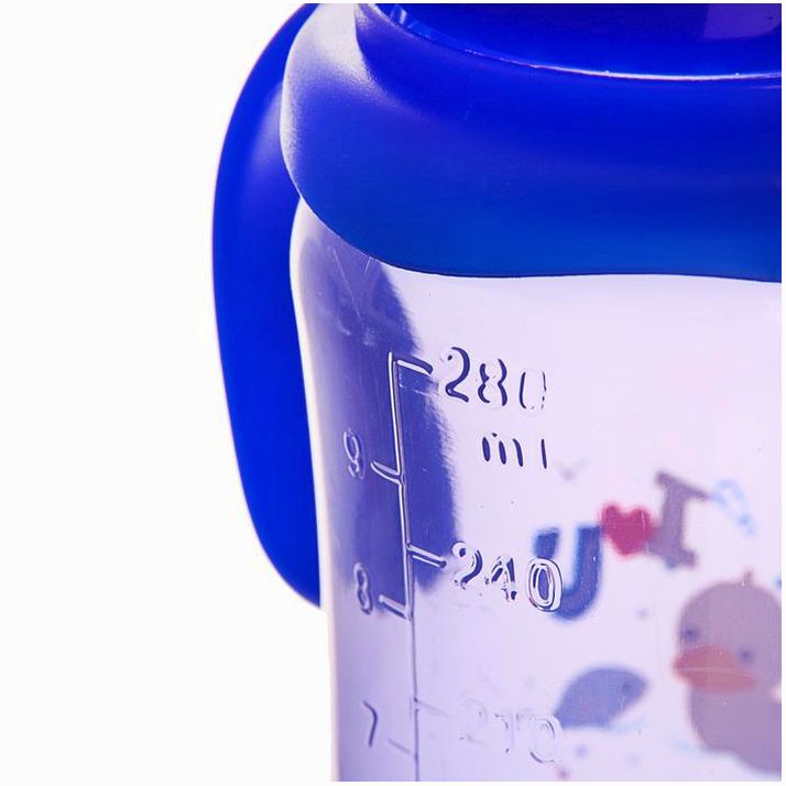 Картинка Бутылочка для кормления цветная с ручками, 280 мл, от 0 мес., цвет синий (№2825258) от магазина Мир детей Товары для Новорожденных