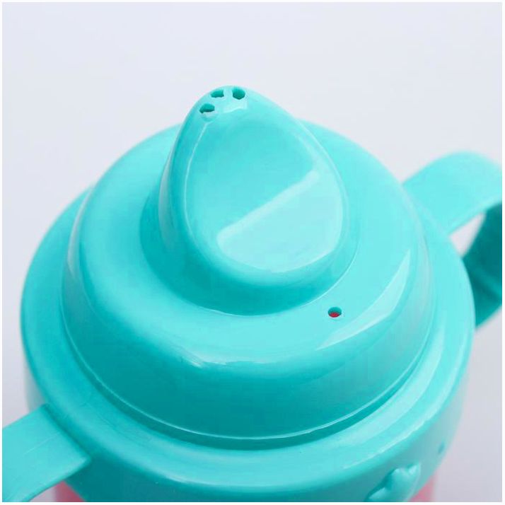 Картинка Поильник детский с твёрдым носиком «Зайка Полли», с ручками, 150 мл, цвет розовый (№4882561) от магазина Мир детей Товары для Новорожденных