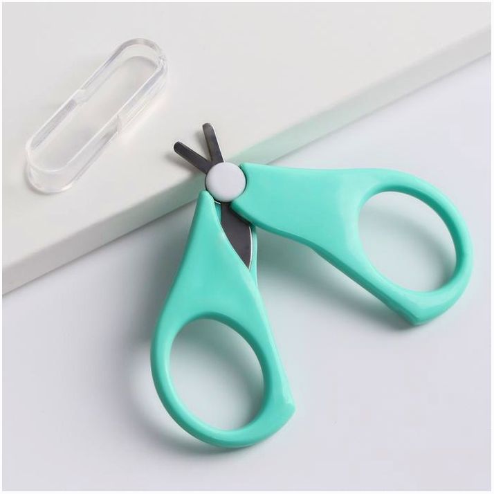 № 5231432 Ножницы детские, с защитным колпачком, цвет бирюзовый