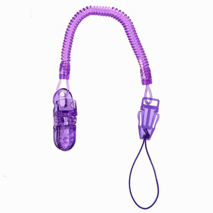 Держатель для соски - пустышки на пружинке-цепочке, цвет МИКС для девочки артикул анонс 3489182