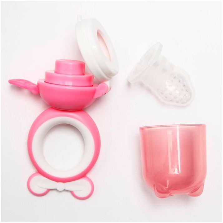 Картинка Ниблер для прикорма «Мишка», с силиконовой сеточкой, цвет розовый (№4313593) от магазина Мир детей Товары для Новорожденных