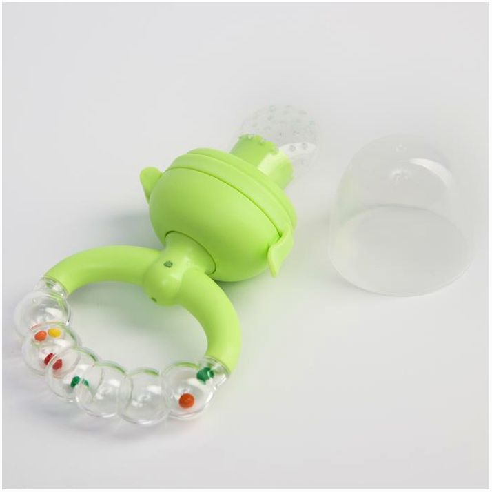 № 4780630 Ниблер с силикон. сеточкой, ручка-погремушка, вр. поршень, цвет зеленый