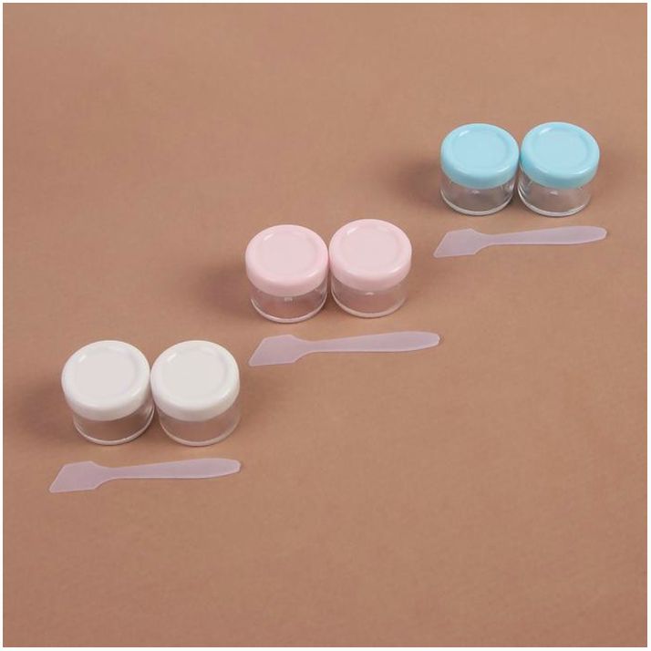 Картинка Набор баночек для хранения, 3 предмета: 2 баночки 15 мл, лопатка, цвет МИКС (№3953914) от магазина Мир детей Товары для Новорожденных