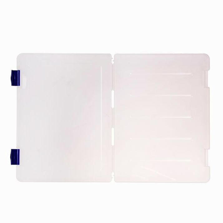 Картинка Папка для документов А4, с синими защелками, 230 х 305 х 23 мм, прозрачный корпус (№3870111) от магазина Мир детей Товары для Новорожденных