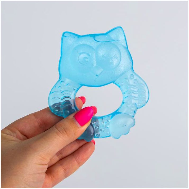 № 4780603 Прорезыватель охлаждающий «Совушка», колечко, цвет голубой, Крошка Я